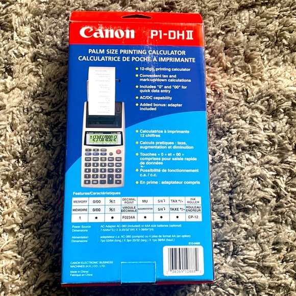 Canon Palm Size Printing Calculator Tax & Business 12 Digit Brand new - Picture 2 of 4